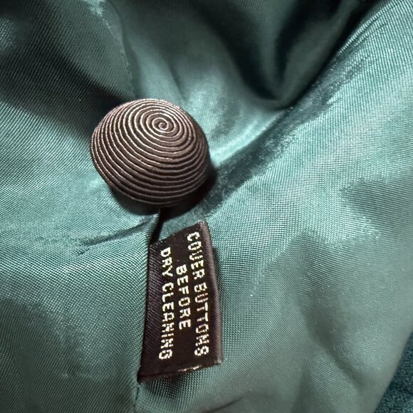 Linda Allard Ellen Tracy Green 100% Wool Suit Jacket Sz Petite 6, Skirt Sz 4 - Picture 4 of 14